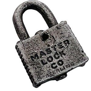 Master Lock Co Sterling Silver Charm Pendant Miniature Fixed Lock